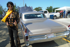 Elvis Tribute Artist Alessandro Votta with his 63 Cadillac