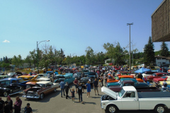 A large turnout of vehicles and spectators