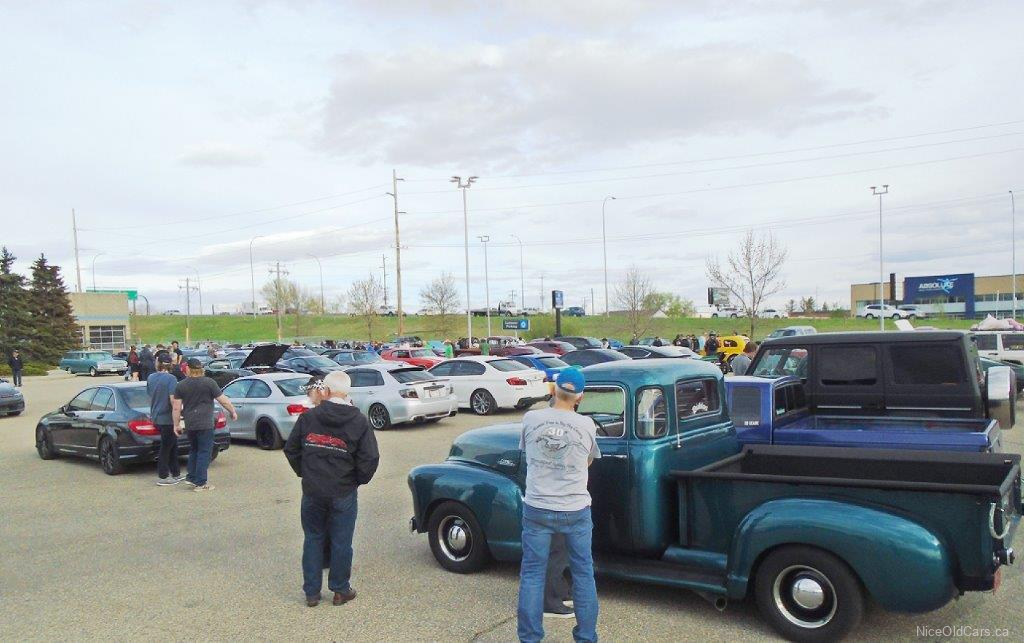 The secondary lot was also filling up with vehicles.