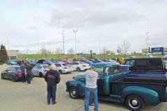 The secondary lot was also filling up with vehicles.