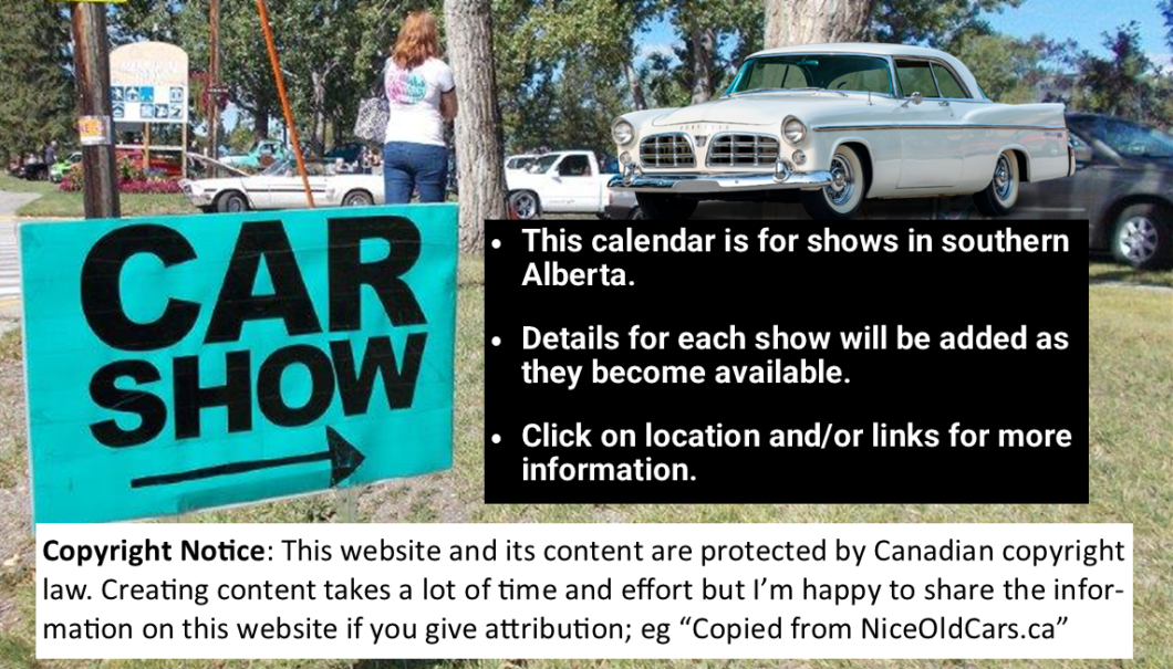 2023 Southern Alberta Car Show Calendar